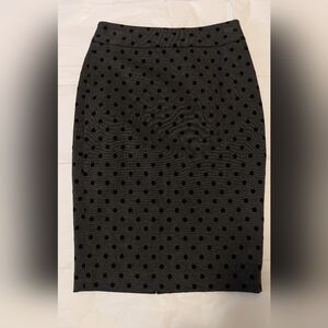 White House Black Market Black Polka Dot Pencil Skirt